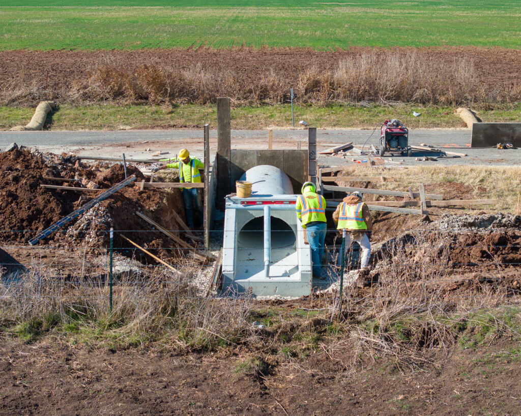 heavy concrete culvert work
